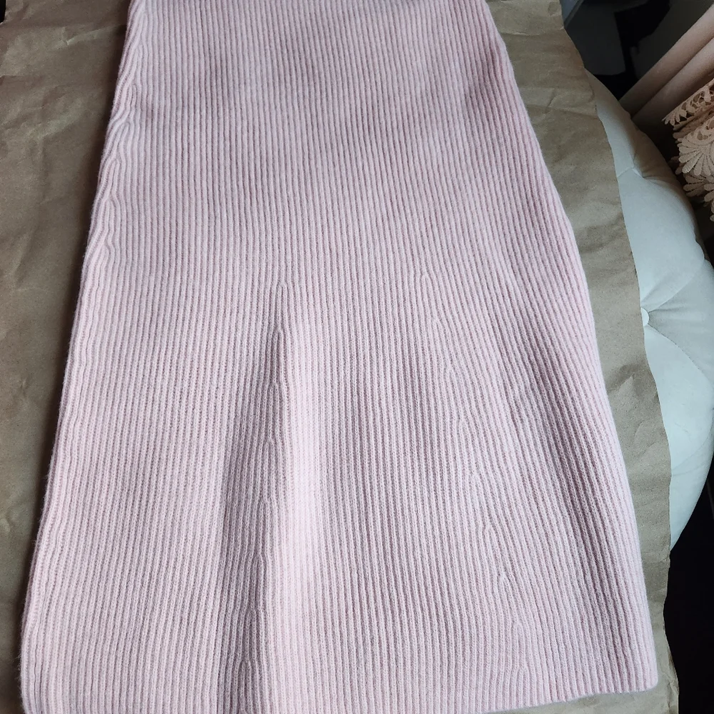 H&M KNIT-RIB Midi Skirt Pink Sz M NWT